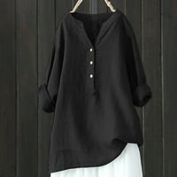 Ženske ljetne ciganske vrećice TUNIC košulja dugih rukava plus veličina crna l