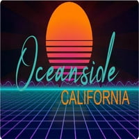 Roseville California Vinyl Decal Stiker Retro Neon Design