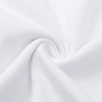 Žene Ležerne majice s dugim rukavima Ležerne prilike i bluze vrhovi i izrez O-izrez za ispis bluza bijeli XL