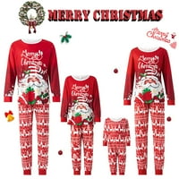 Sretan Božić Porodica Podudaranje pidžama setovi Santa Print Tops hlača Xmas Odmor za spavanje salon