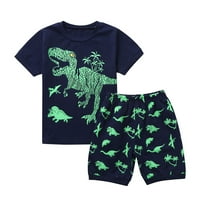 TODDLER Baby Kids Boys Dinosaur Print The Horts Hlače Pajamas Spavaće odjeće Podesite dječake Dukseri