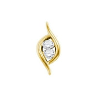 3gems Prodavaonice nakita 10kt Bijelo zlato Žene okrugle dijamantske srčane klastere naušnice CTTW