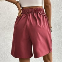 Ganfancp ljetne kratke hlače za žene, velike veličine labavih čvrstog struka Široke hlače, veličina S-XL