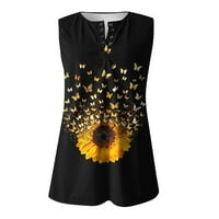 Ženska ljetna majica bez rukava V-izrez Cvjetni print Print Top