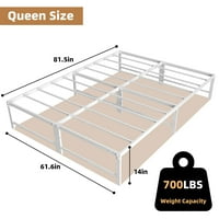 Nefoso kraljični okviri za krevet, visok okvir za platformu za teške uvjete za teške opreme, nije potreban
