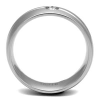 Luxe nakit dizajnira muški polirani prsten od nehrđajućeg čelika sa kubnim zirkonijskim kamenom