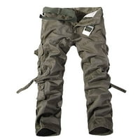 TOQOT MENS radne pantalone - opušteno fit vanjski povremeni sa džepovima teretni pantalone za muškarce vojska zelena veličina m