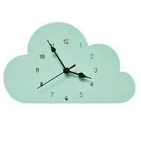 Wanwan Viseći sat osjetljivo uklonjivo crtić u obliku oblaka dječje sobe Drveni zidni sat za svakodnevnu