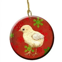 Baby Chick Crveni snežni pahuljici za Chrish Cring Ceramic Ornament, 2. Dia