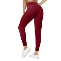 Capri gamaše za žene casual solid color -sifikovanje tankog pričvršćivanja visokog strukastih opreme za obloge joge hlače crvene s