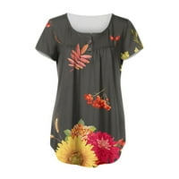 Plus veličine vrhova ljetna modna bluza kratki rukav za slobodno vrijeme cvjetne ženske majice 4xl