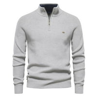 Muški džemperi FABIURT Zip up lagane casual pulover kornjače, sive