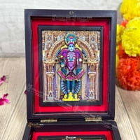 GoldGiFTIDEAS 24K pozlaćen Swaminarayan Photo okvir sa Charan Padokom, povratni poklon, Sadguru Swami
