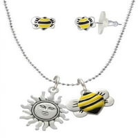 Silvertone Sun - ogrlica za bumbar i naušnice