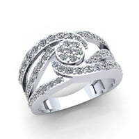 Originalna 1.5ct okrugla CUT Diamond Dame Bridal Crisscross Godišnji zaručni prsten čvrsti 10k ruža, bijela ili žuta zlato J si2