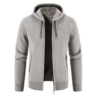 Zimske jakne za muškarce muške modne i zimske postolje ovratnik džemper casual fleece jakna bež l