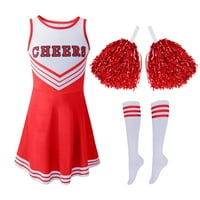 Djevojke High School Cheerleader Coustme, navijačka uniforma sa veselim pom-pom i par koljena visoke