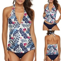 Feternal Women Dvodijelni cvjetni print bikini kupaći kostim od plaža kupa za kupaći kostim za kupaći