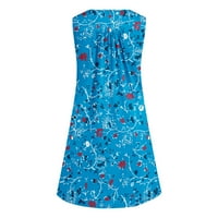 Ljetna casual haljina ženske haljine ruffle fit & flare bluza plavi s