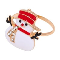 Njspdjh božićne prstene za prstene za božićne salvete DEER Sretan Božić Santa šešir crveni luk božićne