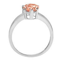 1. CT sjajan kruški rez simulirani crveni dijamant 14k bijeli zlatni pasijans prsten sz 10.75