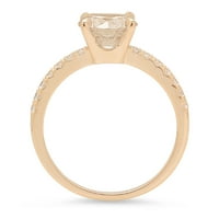 1.71ct okrugli rez braon šampanjac simulirani dijamant 14k žuto zlato graviranje izveštaja godišnjica Angažovanje venčanog prstena veličine 10.75