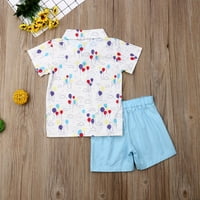 Canrulo Toddler Baby Boy Majica s kratkim rukavima Down Shorts Set 2T 3T 4T 5T 6T Outfits Ljetna odjeća