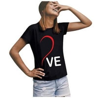 Ženski zaljubljeni srčani slovo tiskane majice kratkih rukava