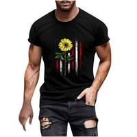 CLlios košulje za muškarce, muškarci casual okrugli vrat 3D digitalni ispis Pulover fitness sportske kratke hlače rukave majica bluza