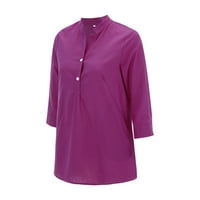 Ženska majica Solidna boja V-izrez dugih rukava modni modni gornji vrhovi praznična elegantna odjeća