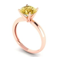 2. CT sjajan okrugli rez Clein Simulirani dijamant 18k ružičasto zlato pasijans prsten sz 4