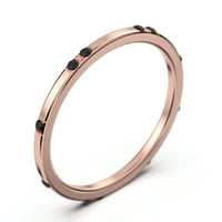 0.11ct, okrugli rez Black Diamond Moissite Wedding Bend 18K ružičasto zlato preko srebra
