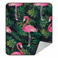 Šareni flamingo tropski listovi fleese pokrivač fleece back bacaj