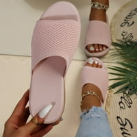 Ženski klizanje na ravnim sandalama Tkani papučica Udobnost Otvori nožni klizni rođendanski pokloni za dame blede ružičasto