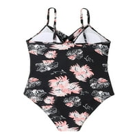 Luxplum dame Jedan kupaći kostim V izrez za plažu cvjetni print kupaći kostimi podstavljeni bez rukava