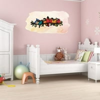 Životinjske akvarelne zidne naljepnice za dječju sobu - šarene ptice mozaički dizajn ukras na otvorenom