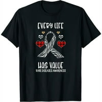 Svaki život ima vrijednost rijetkih bolesti svijest Ribebo elegantna grafička majica za žene, udobna