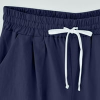 Ženske hlače Ležerne ljetne pamučne lanene maslačke print kratke hlače za plažu sa džepom salon pet bodova Lighweed Capris labavi fit teretni hlače