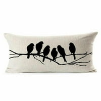 Izmjenjive ptice tiskani jastuk pamučni posteljina kauč na kauč na kauč na kauč na pokrovu za pokrov 30x