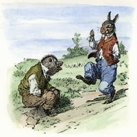 Harris: Ujak Remus, 1895. Nbrer Rabbit i Brer Possum. Crtež olovke i mastila Arthur Burdett Frost za drugo izdanje afričke