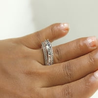 Halo nakit Tri kamenog prstena, 1. karat 10k ružičasto zlato prirodni dijamantski ženski angažman vjenčani prsten nakit za žene