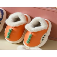 Woobling dječje klizanje otporne kuće cipele s ravnim zimskim toplim cipelama vanjske lagane okrugle nožne cipele narančaste boje 10c