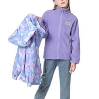 UCCDO dječaci djevojke s kapuljačom s kapuljačom kišne jakne s odvojivim košuljima od runa, djeca 2-u-topla
