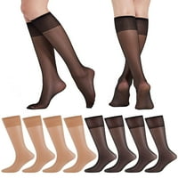 Gustave Ženska čista koljena Highs Harmaments Elastic svile kratke čarape Žene svakodnevne koljena, jedna veličina, crna