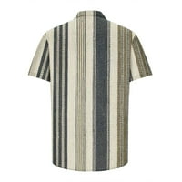 Sdjma Muška majica Vintage Striped Lagana pletena majica Muškarci Ležerne tipke Color Block Print sa