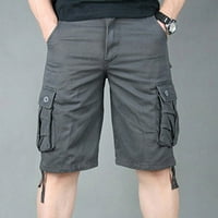 Muns Cargo Shorts Clearence Muška ravna odjeća Skraci Slim Fit Multi džepni patentni zatvarač ravno noge Pet hlača Ležerne prilike sportske kratke hlače