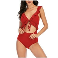 Plus size Tankini kupaći kostimi za žene odjeću za žene jednodijelni retro crveni XL