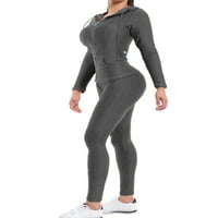 MixMatchy ženske čvrste šljokice stražnjice Aktivne tajice Zip up jakna set workout yoga odjeća