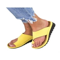 Sanviglor Women cipele bez leđih slajdova pune boje papuče bez klizanja casual klinovi znoj-zli na flip flopsu žuti 11.5