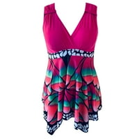 Žene Tankini kupaćim kosuima Dame Fashion Multicolor Gradijent boje Butterfly Print Split Vest Minimalistički